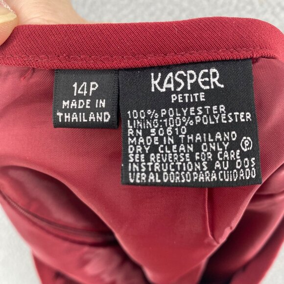 Kasper Skirt Womens 14 Petite Red Knee Length Straight Pencil Suit Office Work - Picture 6 of 9